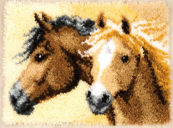 PNV144834 Impetuous Horses - Latch Hook Rug Vervaco Kit