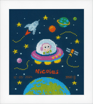 PNV157613 Baby Astronaut - Birth Announcement Vervaco