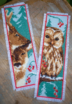 PNV158484 Owl & Deer Bookmarks (Set of 2) Vervaco Kit