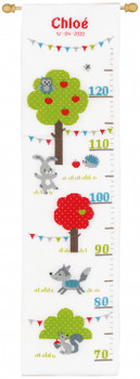 PNV165442 Forest Animals II Birth Announcement-Height Chart Vervaco