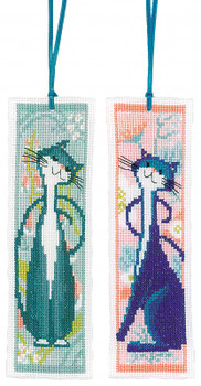PNV191942 Flower Cats Bookmarks (Set of 2) Vervaco