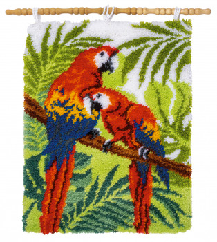 PNV194227 Parrots In The Jungle - Latch Hook Rug Vervaco