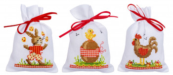 PNV200150 Easter Animals Set of 3 Bags Vervaco