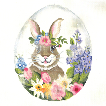 KEA80-18 Lady Hare in Easter Garden Kelly Clark Needlepoint