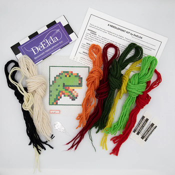 A47-Z Dinosaur DeElda Needleworks Beginner Needlepoint kit