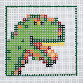 A47-Z Dinosaur DeElda Needleworks Beginner Needlepoint kit