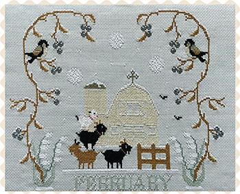 Barn Calendar February by Twin Peak Primitives 24-1757