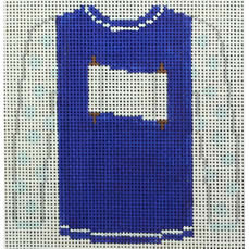 O212B sweater - scroll on royal blue  3.75 x 4 18 Mesh Kristine Kingston Needlepoint Designs