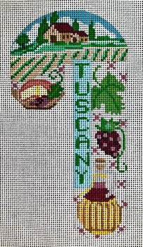 NA CH-956 Travel Candy Cane - Tuscany 3 ¼ x 6 ½ 18 Mesh CH Designs