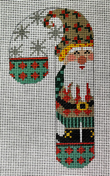 CH-1109 Tan Hat Gnome Candy Cane 2 ¾ x 5 ¼ 18  Mesh CH Designs