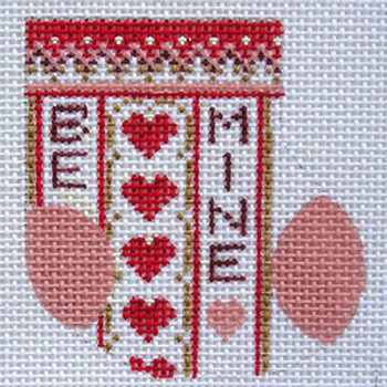 D-27 Valentine Wee Stocking 3 x 3 ½ 13 Mesh DESIGNS BY DEE