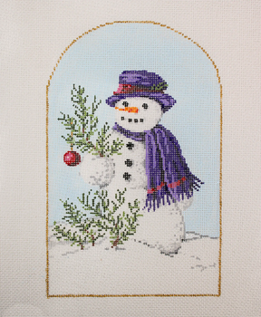 Old Snowman 8.5 x 5.5 18 Mesh Once In A Blue Moon By Sandra Gilmore 18-1280