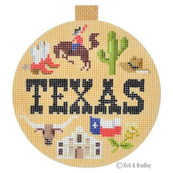 KB 1267 - Travel Round - Texas 4" Round  18 Mesh Kirk & Bradley Designs