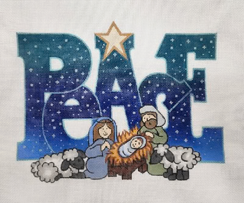 R1223 Peaceful Manger 9.5" x 7.5" 18 Mesh Robbyn's Nest Designs