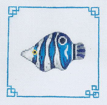 MM Designs Miniature 54C Fish: Turquoise, white, & black stripes 5 x 5 18 Mesh