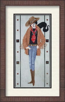 5012 Leigh Designs Deadwood Debi 8" x 16" 18 Mesh Cowgirl Canvas Only Inquire If Stitch Guide Is Available