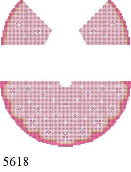 ANGEL 3D SNOWFLAKES ON PINK 5618 Susan Roberts Needlepoint