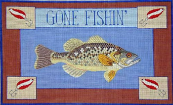 ERB-09 Gone Fishin II (Bass) 19 x 12 18 Mesh EILEEN R. BEST 
