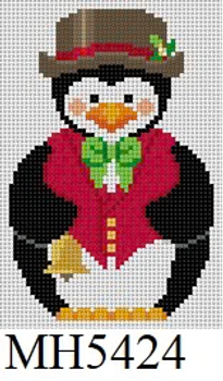 ORNAMENT MH5424 Susan Roberts Needlepoint PENGUIN, CAROLER, BOY 4" High 18 MESH