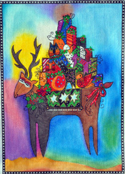 LB-52 Reindeer Bearing Gifts 10 x 14 18 Mesh LAUREL BURCH