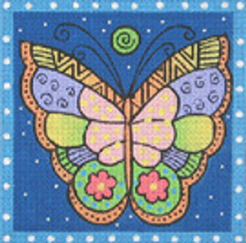 LB-70 Blue Butterfly 5 x 5 18  Mesh LAUREL BURCH