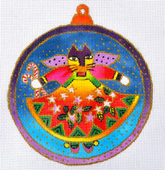 LB-36 Cat Angel Ornament 5 Round 18 Mesh LAUREL BURCH