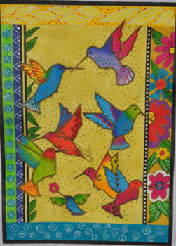 LB-61 Rainbow Hummingbirds 10 x 14 18 Mesh LAUREL BURCH