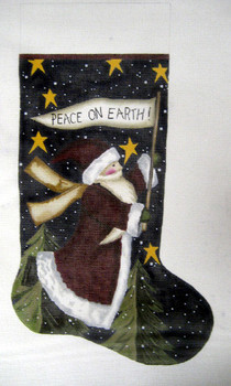 LK-16 Peace on Earth Stocking 11 x 22 13 Mesh LAURIE KORSGADEN