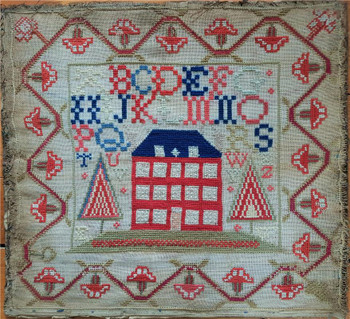 Elizabeth Williamson, a Red House sampler 161w x 160h Crowsfeetstitching