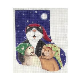 GD-SX 12 3 Cats w/hats Singing Mini Sock 5.5”Long 18 Mesh Ginny Diezel