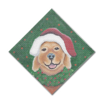 GD-XO 44 Golden w/Wreath 5” Diamond 18 Mesh Ornament Ginny Diezel