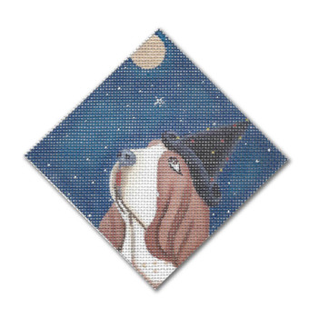 GD-XO 45 Bassett Hound w/Stars 5” Diamond 18 Mesh Ornament Ginny Diezel