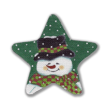 GD-XO 52 Star - Snowman w/Hat & Scarf 4.5” 18 Mesh Ornament Ginny Diezel