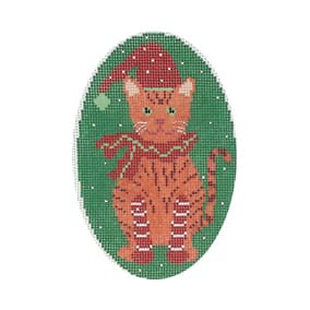 GD-XO 58 Cat w/Scarf 3.25 x 5 18 Mesh Ornament Ginny Diezel