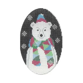 GD-XO 59 Polar Bear w/Scarf  3.25 x 5 18 Mesh Ornament Ginny Diezel