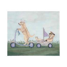 FF-PL 03 Dogs out for a Ride 12 x 10 18 Mesh Fab Funky