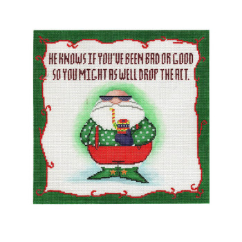 LEM-PL 23 Santa Drop the Act 8 x 7.75  18 Mesh Leslie Murray