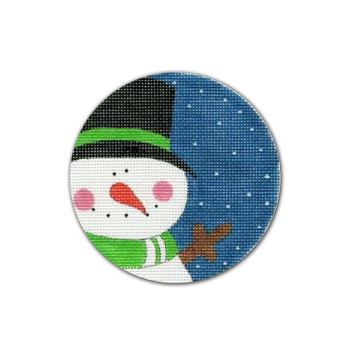 PP-XO 04 Snowman Blue Sky 4” rd  18 Mesh Pink Petals