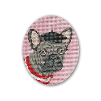 SC-XO 66 Merci - French Bulldog 4 x 5 Oval 18 Mesh Scott Church Creative