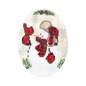 SS-XO 05 Snowman & Cardinal 4.5 18 Mesh Simply Shelly