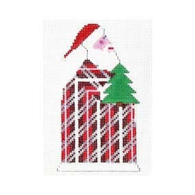 WSD-XO 09 Santa with Tree 3 x 5 18 Mesh Walker Street Designs
