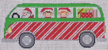 CH511D Santa Car - Van 6.5 x 3 18 Mesh EyeCandy Needleart