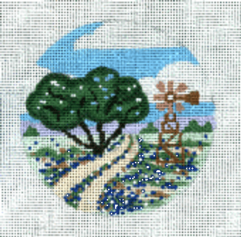 (PPD) PP874BY Texas Hill Country (Landscape) 18 Mesh 4”  ROUND Painted Pony Designs