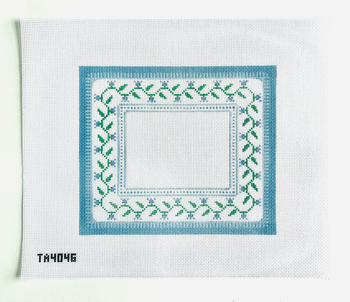 Light Blue and Lavender Floral Folk  9 1/4" X 8" 13 Mesh Thorn Alexander (KCN) TA4046