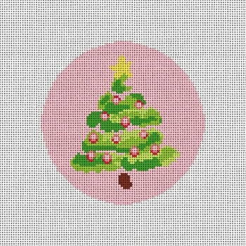 CM116 Christmas Tree Round 4" x 4" 18 Mesh Camilla Moss
