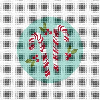 CM110 Candy Cane Round 4" x 4" 18 Mesh Camilla Moss