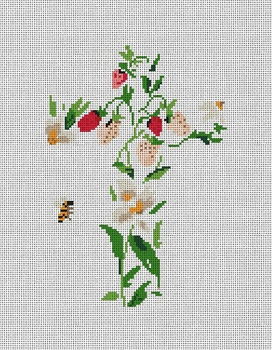 CM107 Floral Cross 9 5" x 7" 18 Mesh Camilla Moss