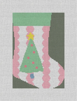 CM120 Christmas Tree Mini Stocking 4" x 6"18 Mesh Camilla Moss