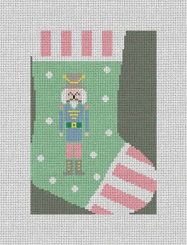 CM123 Nutckracker Mini Stocking 4" x 6"18 Mesh Camilla Moss