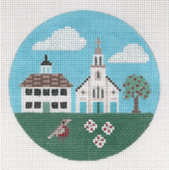 PP874DQ Connecticut (Village Green)  18 Mesh 4” Round Painted Pony Designs